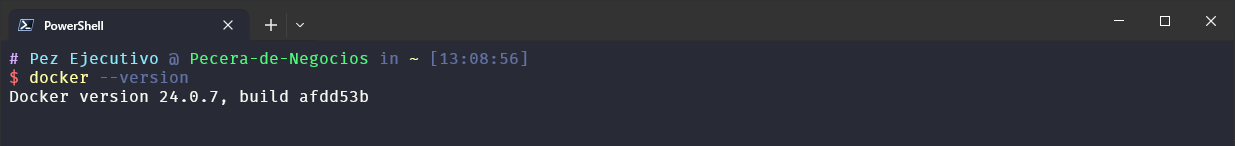 Muestra el resultado del comando docker --version